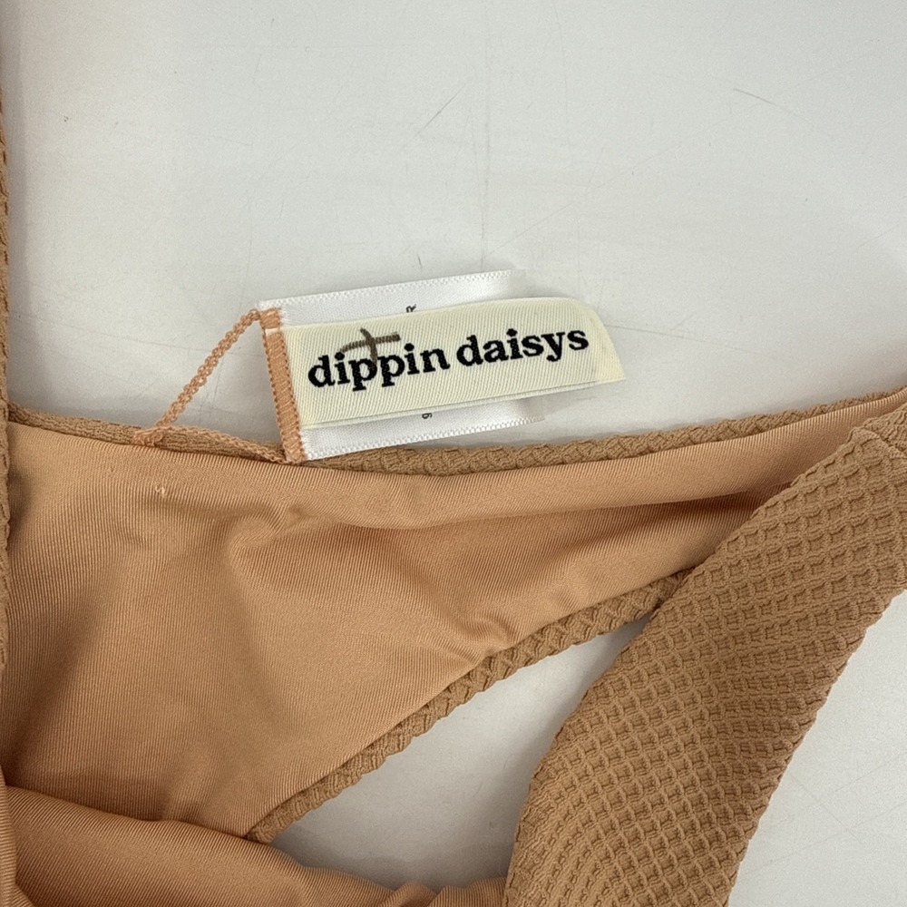 NWT Dippin Daisy Women's Large Sexy One Shoulder Strap Textured High Cut Bikini - Picture 4 of 7